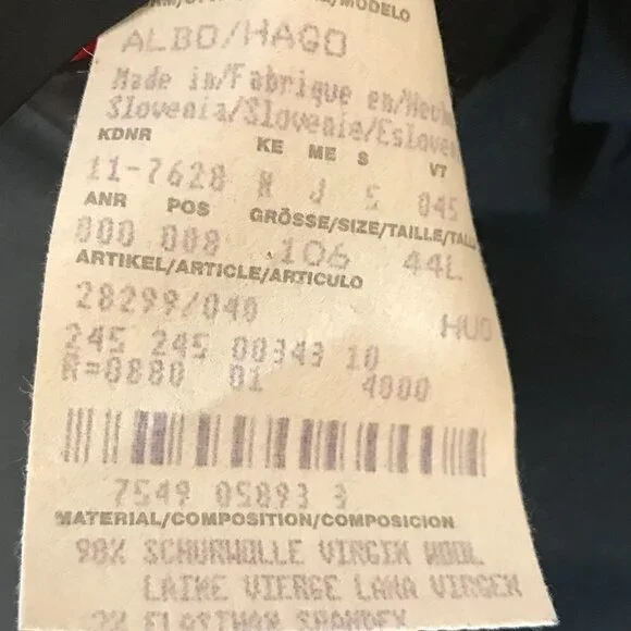 Hugo Boss Black Sport Coat Jacket Blazer size 44L Suit Designer 3 Button WooL - Picture 9 of 12